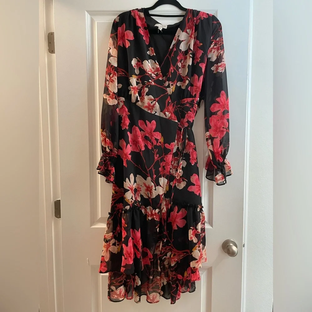Eva•Mendes X New York & Company Floral Wrap Dress - Picture 2 of 3